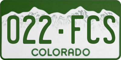 CO license plate 022FCS
