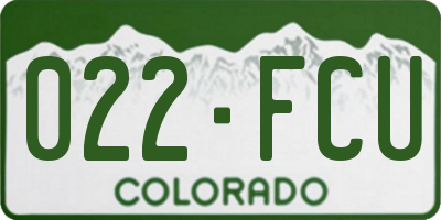 CO license plate 022FCU