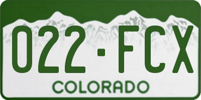 CO license plate 022FCX