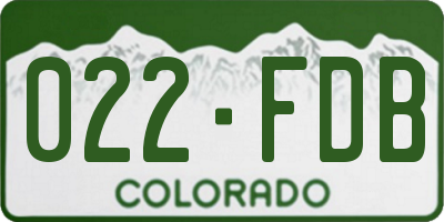 CO license plate 022FDB