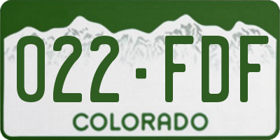 CO license plate 022FDF