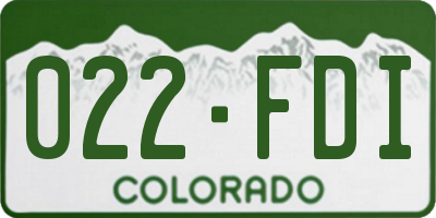 CO license plate 022FDI