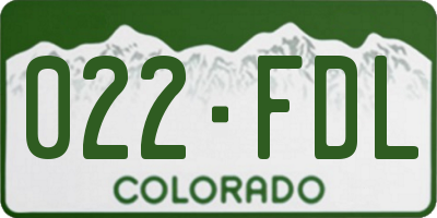 CO license plate 022FDL