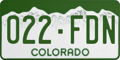 CO license plate 022FDN