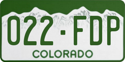 CO license plate 022FDP