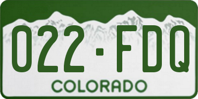 CO license plate 022FDQ