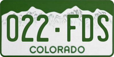 CO license plate 022FDS