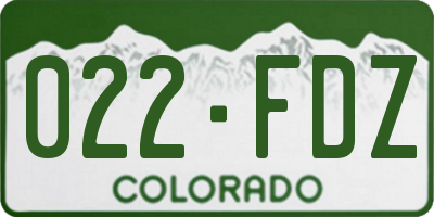CO license plate 022FDZ
