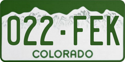 CO license plate 022FEK