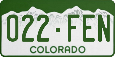 CO license plate 022FEN