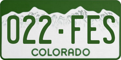 CO license plate 022FES