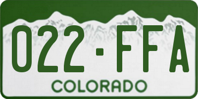CO license plate 022FFA
