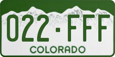CO license plate 022FFF
