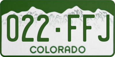 CO license plate 022FFJ