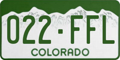 CO license plate 022FFL