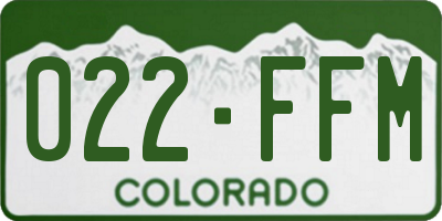 CO license plate 022FFM