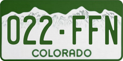 CO license plate 022FFN