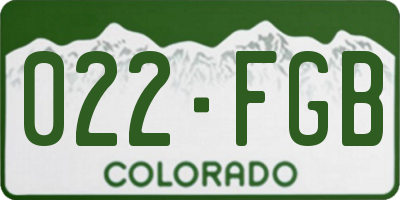 CO license plate 022FGB