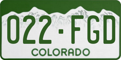 CO license plate 022FGD