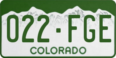CO license plate 022FGE