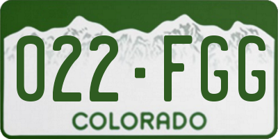 CO license plate 022FGG