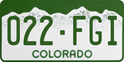 CO license plate 022FGI