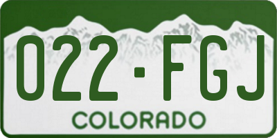 CO license plate 022FGJ