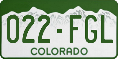 CO license plate 022FGL
