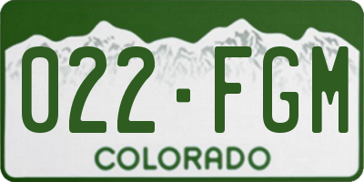 CO license plate 022FGM