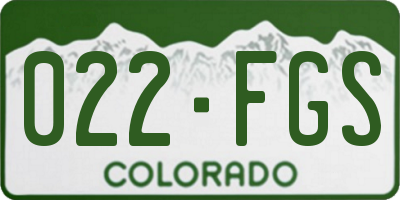 CO license plate 022FGS