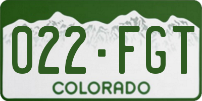 CO license plate 022FGT