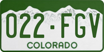 CO license plate 022FGV