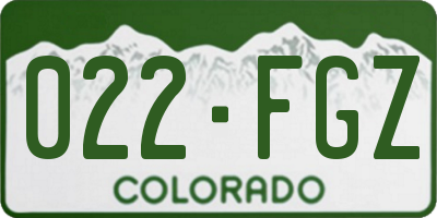 CO license plate 022FGZ