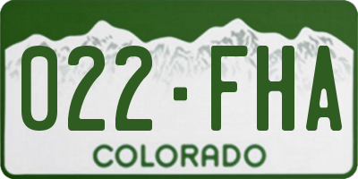 CO license plate 022FHA