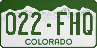CO license plate 022FHQ