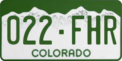 CO license plate 022FHR