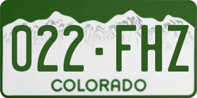 CO license plate 022FHZ