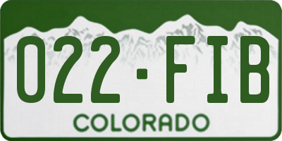CO license plate 022FIB