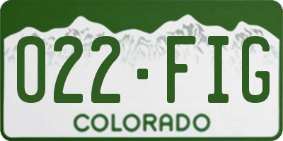 CO license plate 022FIG