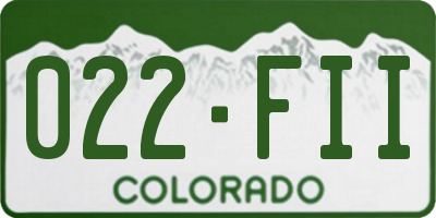 CO license plate 022FII