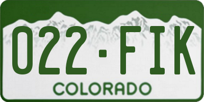 CO license plate 022FIK