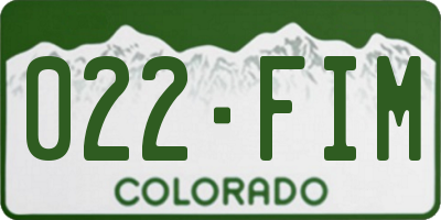 CO license plate 022FIM