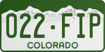 CO license plate 022FIP
