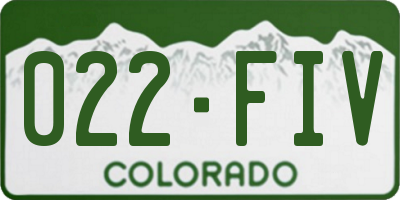 CO license plate 022FIV