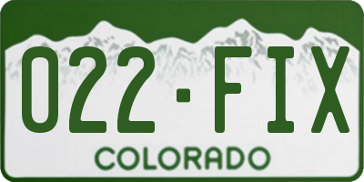CO license plate 022FIX