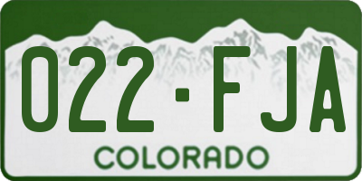 CO license plate 022FJA