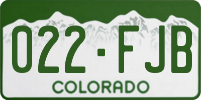 CO license plate 022FJB