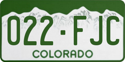 CO license plate 022FJC