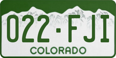 CO license plate 022FJI