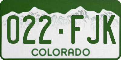 CO license plate 022FJK